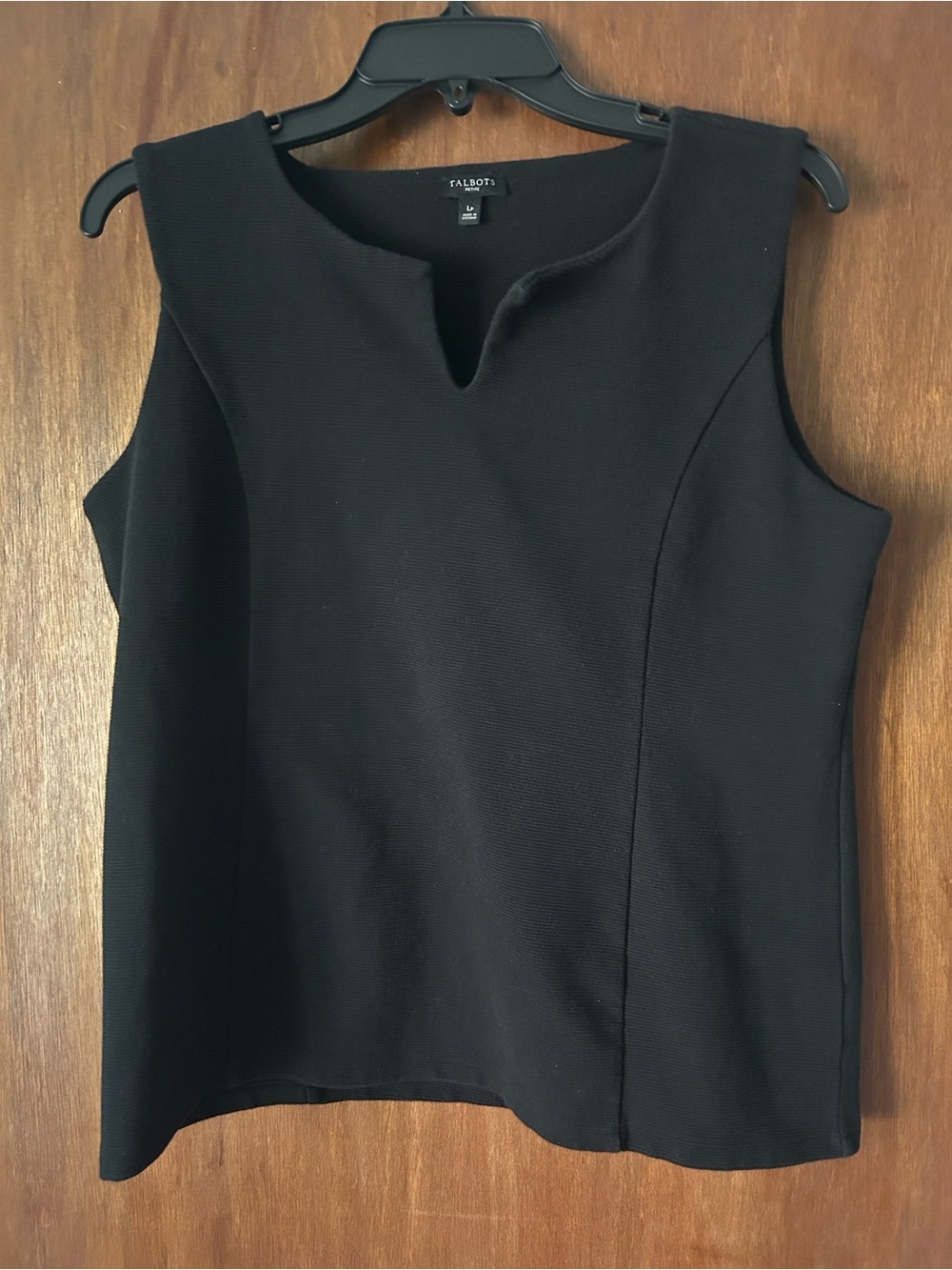 Talbots Black Notch-Neck Sleeveless Shell